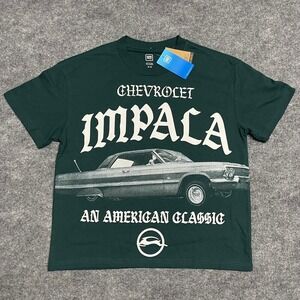 Chevrolet Impala Shirt Mens Medium Green An American Classic Regular Crop Fit GM